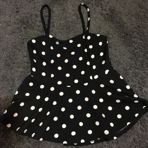 Polkadot cropped babydoll top